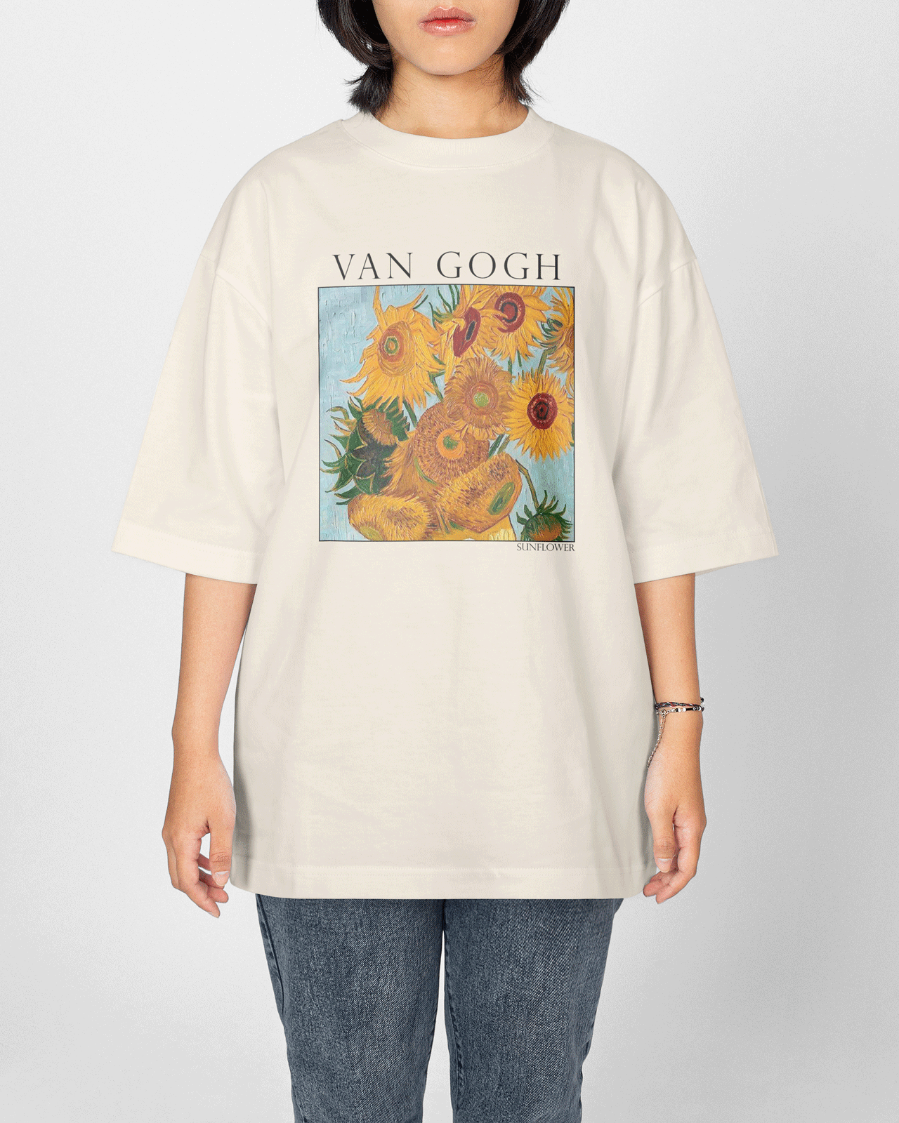 Camiseta Beige - Van Gogh - Flowers