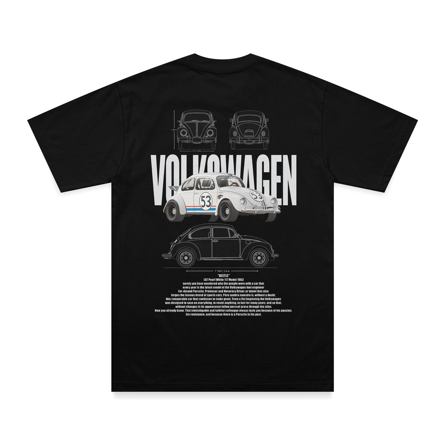 T-shirt volkswagen - Espalda - Negro