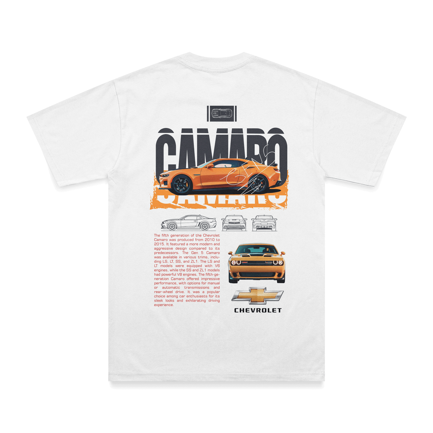 T-shirt Camaro - Espalda - Blanco