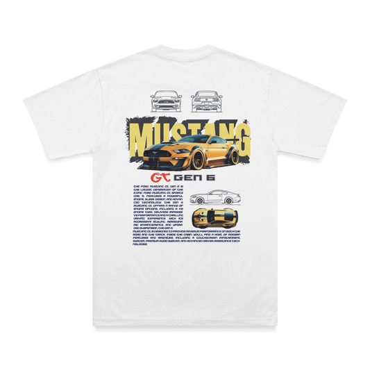 T-shirt Mustang - Espalda - Blanco