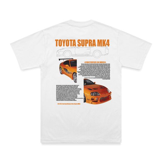 T-shirt Toyota Supra - Espalda - Blanco