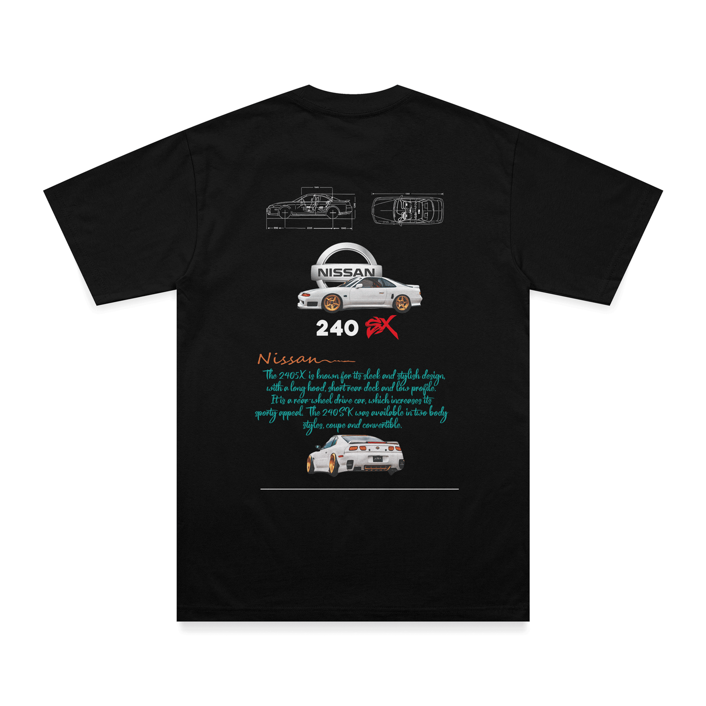 T-shirt Nissan 240 - Espalda - Negro