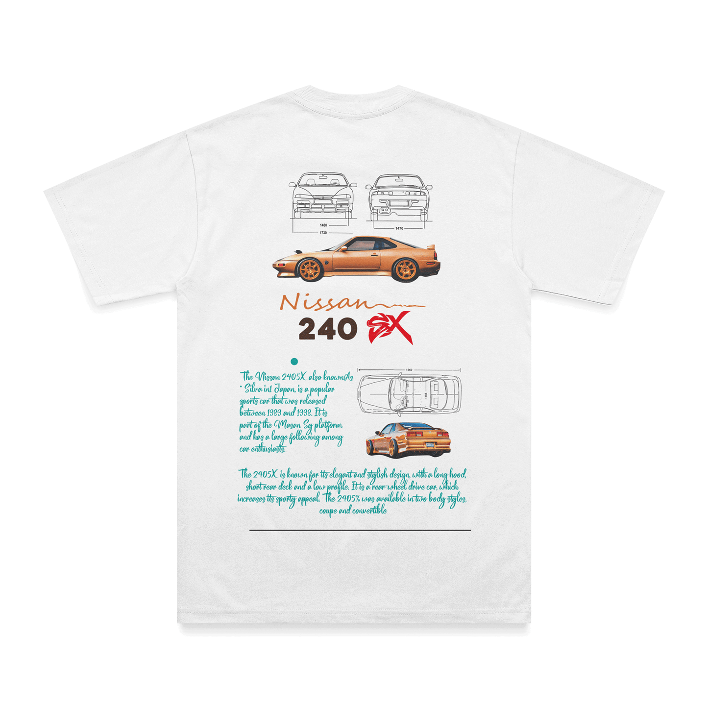 T-shirt Nissan 240 - Espalda - Blanco