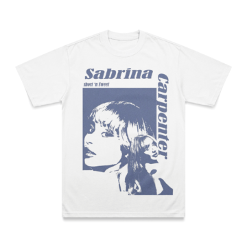Playera Sabrina Carpenter - White Blue - Short 'n Sweet